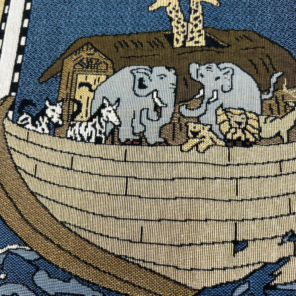 Noah's Ark Tapestry Wall Hanging‎ Promises Kept Vintage Textile Art Vibrant